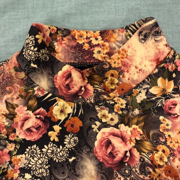 Vintage Fleece Flower Long sleeve dress - Picture 8 of 13